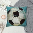 thumbnail image 2 of Qinduosi Vintage Soccer Pillow Cover Inch Throw Pillow Case Personalized Square Pillow Sham Linen Decoration New Home Men Women Boys Girls Sofa Couch Bed (Football), 2 of 5