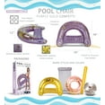 thumbnail image 3 of POZA Inflatable Pool Float Chair - Sparkle Confetti Lounge Inflatable Pool Floats, 2 Built-In Cup Holders and Handles, Adult Lounger Floating Chair for Beach, Lake - 48x38 Inches - Purple Gold, 3 of 8