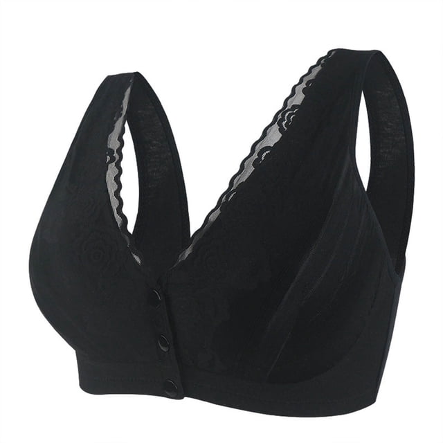 Plus Size Bras Plus Size Sports Bra Solid Color Wide Shoulder Strap Underwire Breathable Plus Size Bra