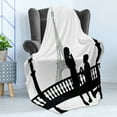 thumbnail image 4 of Engagement Party Soft Flannel Fleece Throw Blanket, Paris Lovers City Wedding Proposal for Future Image Happiness, Cozy Plush for Indoor and Outdoor Use, 70" x 90", Black and White, by Ambesonne, 4 of 5