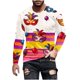 thumbnail image 2 of Ceisia Men's All-Over Mardi Gras Print T-Shirt | Slim Long-Sleeve Crewneck Winter Festive Top Gift, 2 of 5