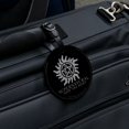 thumbnail image 5 of Supernatural Anti Possession Symbol Round Leather Luggage Card Suitcase Carry-On ID Tag, 5 of 8