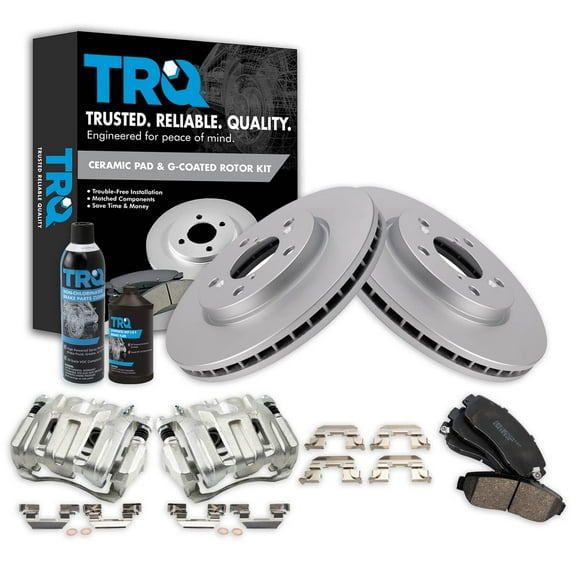 TRQ Front Brake Calipers Ceramic Pads Rotors For 07-12 RDX Accord Crosstour CR-V BKA23527 Fits select: 2007-2011 HONDA CR-V, 2010-2011 HONDA ACCORD CROSSTOUR