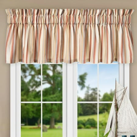 Ellis Curtain Jaden Stripe Tailored 80 Curtain Valance Walmart Com