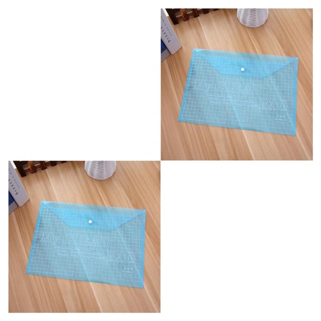 Methold Rejilla transparente Botón a presión Bolsas de documentos de PVC Estuche de archivo Suministros de papelería de oficina Type2 NO2