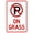 Warning Sign 4, variant on On Grass with No Parking Symbol - 8"x12" Metal Security Tin Warning Sign, Grass Parking Decor for Street Business Home Wall Outdoor