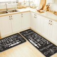 thumbnail image 3 of Grey Farmhouse Chef Kitchen Rugs and Mats Set of 2, 17"x47"+17"x30" Non-Slip Machine Washable Runner Rugs for Kitchen Floor, Soft Kitchen Mat Set for Home,Laundry Room,Chef Pattern, 3 of 7