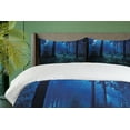 thumbnail image 4 of Ambesonne Night Duvet Cover Set, Misty Fall Nature Scenery, 2-Calking, Blue Green White, 4 of 7