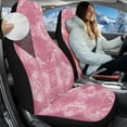 thumbnail image 3 of Uorisanigo Pink Car Seat Covers Set of 2 High Back Stretchy Front Seat Protectors Cover Universal Fit for SUVs Trucks Van Sedans, Soft and Comfortable Auto Seats Covers, 3 of 7