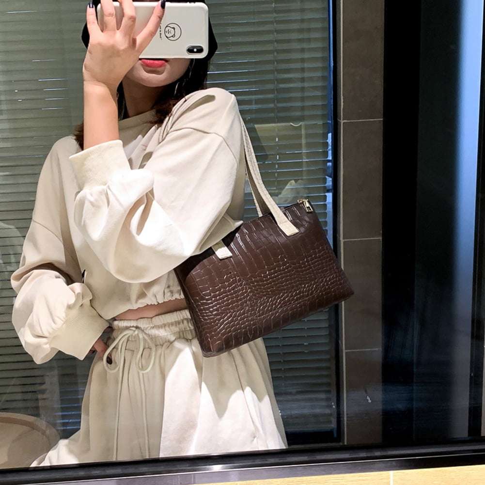 Fashion Road PU Leather Womens Shoulder Bags Top-Handle Handbag Tote Purse Bag 
