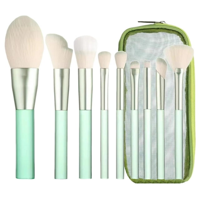 Hearth & Gear 2024 Makeup Tools With Storage Bag 9 PCS Makeup Tool Set With Makeup Brush Multifunction Makeup Tool Kit Ring Cover about Face Makeup Foundation Makeup Brush Flat Top for Face Makeup
