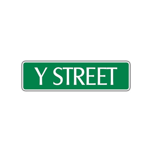 Y Street Name Letter Aluminum Metal Novelty Street Sign Wall Decor 4x18