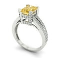 thumbnail image 2 of 2.35 ct Emerald Cut Natural Citrine Solitaire with Simulated Diamond Accents 14K White Gold Womens Engagement Ring, 2 of 5