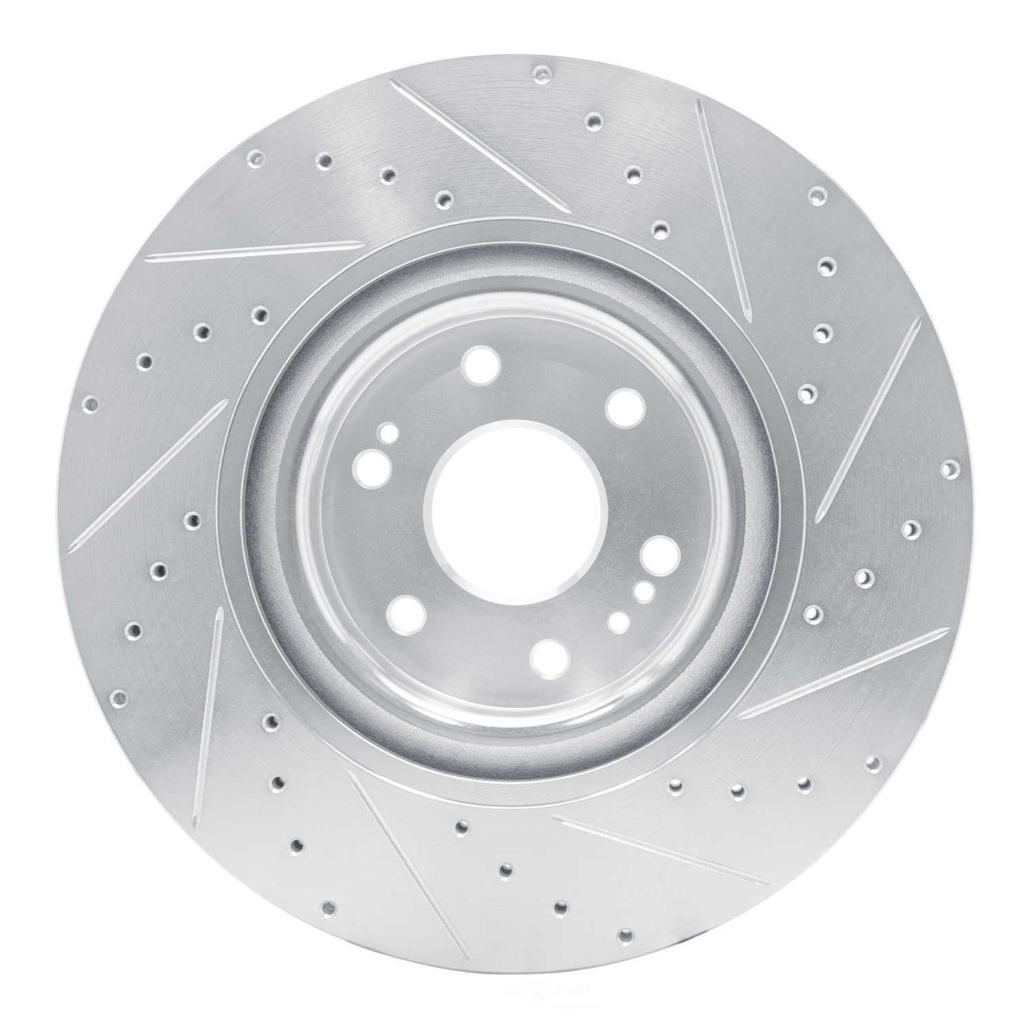 Dynamic Friction Company 631-47091L DFC Brake Rotor - Drilled And Slotted - Silver