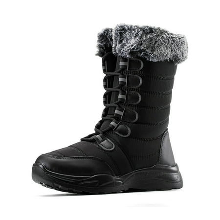 

Gomelly Snow Boots for Women Men Waterproof Winter Boots Wide Width Lined Snowboard Shoes with Arch Support Black 10.5