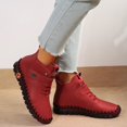 thumbnail image 4 of Dakaela Women's Leather Ankle Boots with Arch Support Comfortable Hand-Stitched Soft Sole Slip On Chukka Booties High Top Sneakers with Hook and Loop Size 6-9, 4 of 8