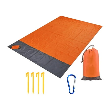 Picnic Blanket, Beach Blanket, Durable Outdoor Mat Waterproof Folding Camping Blanket, Beach Mat for Park Festival Hiking Camping Travel Orange 140cmx200cm