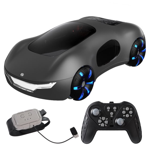 TFixol 2.4GHz Gesture-Controlled RC Drift Car with Dual Spray, LED Lights, Music, and One-Key Display (Black, Single Battery)