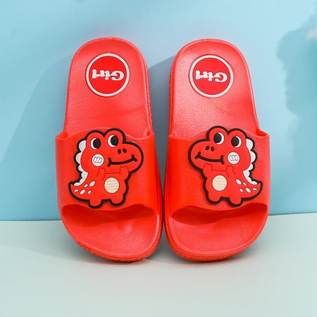

Daqian House Slippers for Kids on Clearance Toddler Baby Boys Girls Cartoon Dinosaur Soft and Non-Slip Kids Summer Flip Flop Kids Slippers for Girls Red
