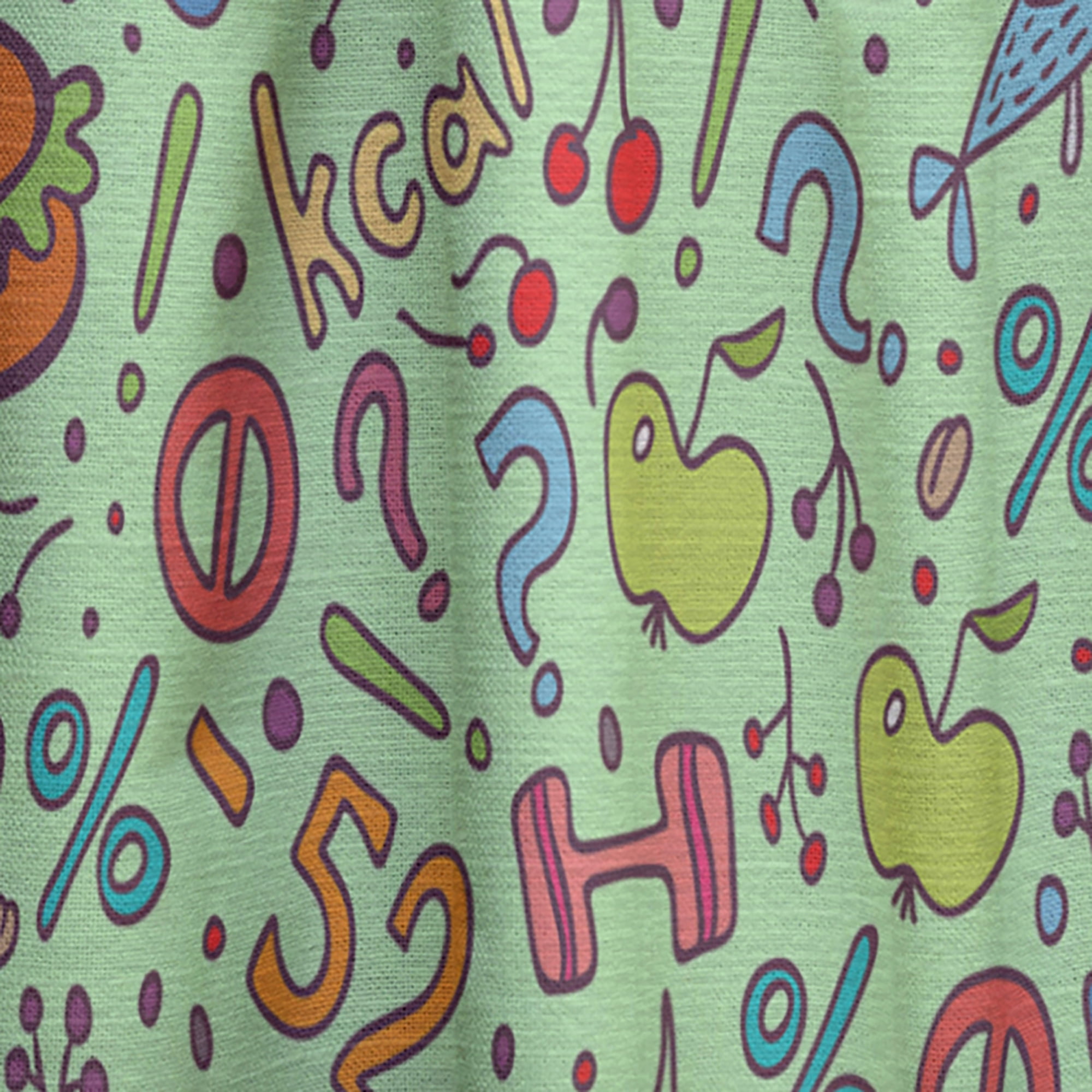 Designart 'Diet Green Protein Pattern' Traditional Curtain Panel