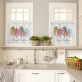 thumbnail image 4 of Merry Christmas Kitchen Window Curtain Set with Tiers and Valance, 3 Pieces Rod Pocket Valances Xmas Tree Watercolor Style Window Treatment Semi Sheer Kitchen Bedroom Farmhouse Decor (52"W x 18"L), 4 of 6