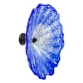 thumbnail image 6 of Fiore Hand Blown Art Glass Wall Décor with Floral Finial Centerpiece, Blue, 14" Diameter, 6 of 8