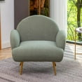 thumbnail image 2 of ALEAVIC Reading Chair Accent Chair, Modern Sherpa Armchair with Metal Legs, Green, 2 of 6