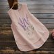 thumbnail image 2 of Mujeres Tank Top Camisetas sin mangas Vintage de cuello redondo para mujer, blusa sin mangas de verano con estampado mujer, camisa informal de algodón y lino, chalecos sueltos para mujer, (Pink, S), 2 of 3