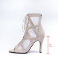 thumbnail image 5 of Womens High Heeled Sandals Peep Toe Ankle Boots Summer Mesh Stiletto Heels Lace up Back Zipper Booties White Size 9, 5 of 8