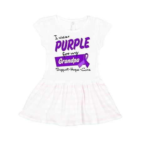 

Inktastic I Wear Purple for my Grandpa-Support Hope Cure Gift Toddler Girl Dress