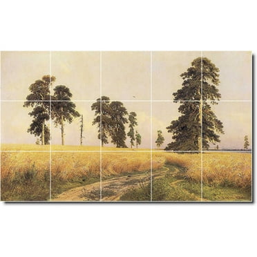 Ceramic Tile Mural-Ivan Shishkin Landscapes Painting 284. 21.25" w x 12.75" h using (15) 4.25 x 4.25 ceramic tiles