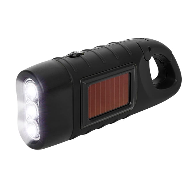Antorcha Linterna recargable fotovoltaica de manivela LED linterna dinamo de emergencia con Clip par TOMSHOO Antorcha