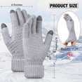 thumbnail image 2 of 2 Pairs Women's Winter Touchscreen Gloves Warm Fleece Lined Knit Gloves Elastic Cuff Winter Texting Gloves, 2 of 7