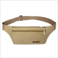 thumbnail image 3 of Coins Satchel Canvas Multi-Pockets Fanny Pack Waist Belt Bag Running Bags Purse NEW KHAKI, 3 of 8