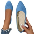 thumbnail image 4 of Flat Shoes for Women Slip On Comfortable Walking Ballerina Shoes Ladies Cute Ballet Flats Pumps Low Wedge Dolly Shoes Blue 43, 4 of 5