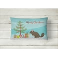 thumbnail image 2 of Carolines Treasures BB9242PW1216 Chinchilla Christmas Canvas Fabric Decorative Pillow, Teal, 12H x16W, multicolor, 2 of 3