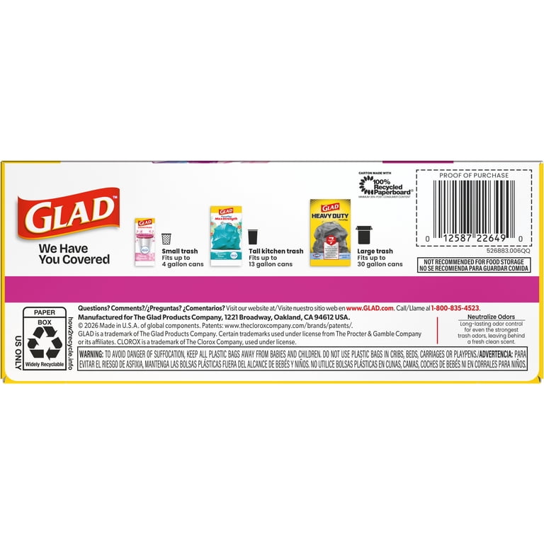 Glad ForceFlex MaxStrength 13-Gallon Drawstring, Gain photo 4