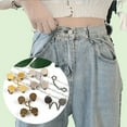 thumbnail image 3 of Travelwant 1 Set Adjustable Waist Buckle Extender Set, Jean Waist Tightener Jean Buttoned Replacement Clip Snap Tack Metal Button Jeans Button Attacher for Loose Pant Gifts for Women, 3 of 6