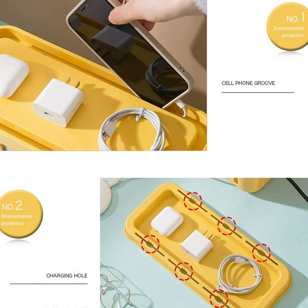 Caja de gestión de cables, caja de almacenamiento de regleta, contenedor de cables hueco, organizador de regleta, diseño exquisito