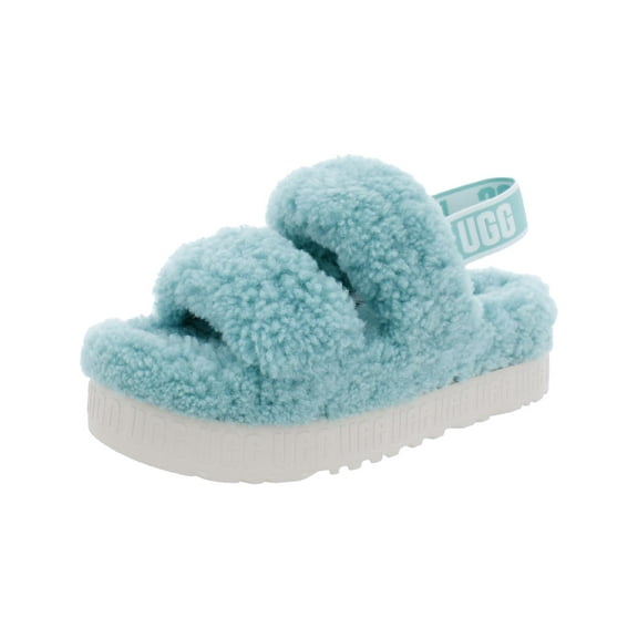 Ugg Womens Oh Fluffita Sheepskin Flatform Slingbacks