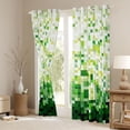 thumbnail image 3 of Erosebridal Green Square Black Out Curtains for Boys, Pixelate Miner Curtains Pack of 2 (42x63 Each), 3 of 6