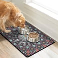 thumbnail image 2 of Boho Retro Floral Pet Feeding Mat-Abstract Art Geometric Absorbent Pet Placemat for Food and Water Bowl, with Waterproof Rubber Backing, Quick Dry Water Dispenser Mat for Dog and Cat (24"x32"), 2 of 7