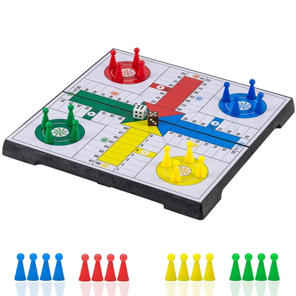 Juego de mesa de juego Ludo KOKOSUN, magnético, plegable, de viaje, 24 cm