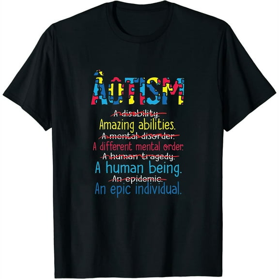 Autism Awareness Shirts Women Aspergers Girls Girls Short Sleeve T-Shirt Black Small