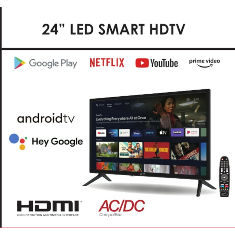 Supersonic 24-In. 1366 x 768 LED Smart Android HDTV, AC/DC