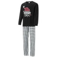 thumbnail image 3 of Qiylii Christmas Pajamas Set for Family Matching Long Sleeve Santa Hat Print T shirt Tops + Stripes Pants Sleepwear Clothing Set Holiday Pjs, 3 of 10