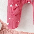 thumbnail image 5 of Tiweut Casual Kids Outfits Girl Valentines Day Ruffle Heart Print Romper Headband Suit Set, 5 of 9