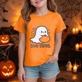 thumbnail image 2 of CAUYDY Toddler T-Shirts Halloween Cartoon Ghost Printed Short Sleeve Tops for Girls Casual Fall Shirts Orange Sizes 3-4 Years, 2 of 6