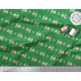 thumbnail image 2 of Soimoi Green Heavy Satin Fabric Snowman & Snowflake Christmas Fabric Prints By Yard 54 Inch Wide, 2 of 3