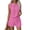 Hot Pink #002, variant on Women's Summer 2 Piece Short Sets Lounge Sleeveless Top Shorts Matching Outfits Casual Striped Vacation Sweatsuit L